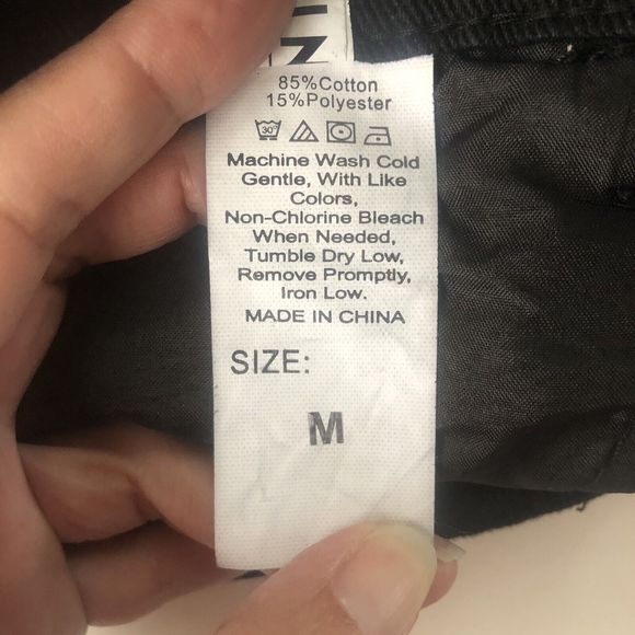 SHEIN High Rise Frayed Hem Black Denim Shorts Women's Medium - Picture 4 of 10